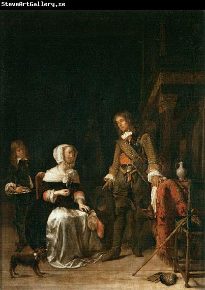 Gabriel Metsu Soldier Paying a Visit to a Young Lady